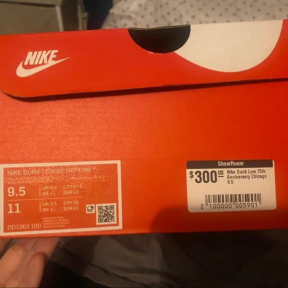 Nike Dunk Low Retro EMB 9.5 mens 75th Anniversary Chicago - Picture 7 of 7